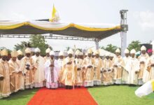 The Nuncio with the Bishop after the installation.