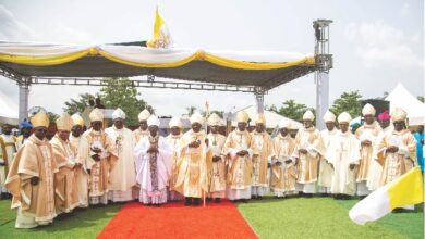The Nuncio with the Bishop after the installation.